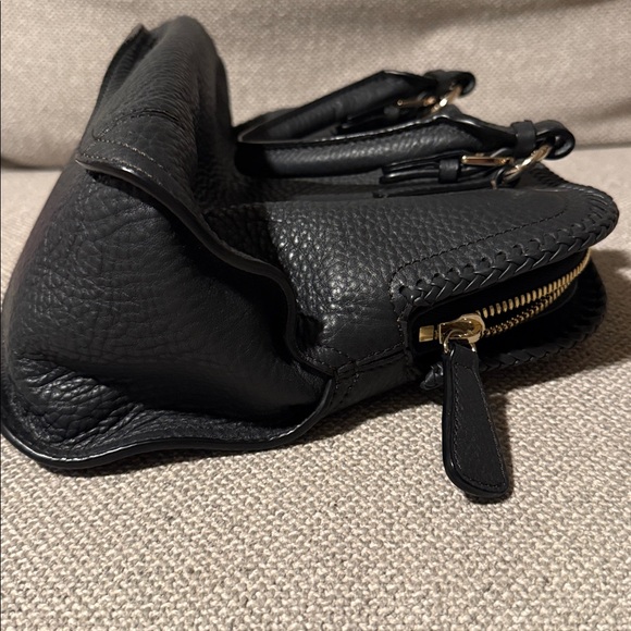 MCM Navy Leather Satchel with Silver Accents - Picture 4 of 14